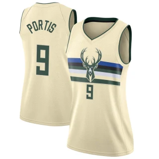 Women's Bobby Portis Milwaukee Bucks Cream Swingman Jersey - City Edition