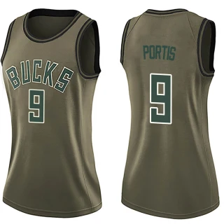 Women's Bobby Portis Milwaukee Bucks Green Swingman Salute to Service Jersey