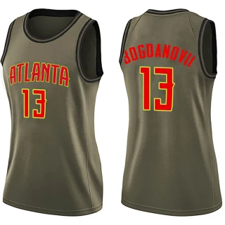 Women's Bogdan Bogdanovic Atlanta Hawks Green Swingman Salute to Service Jersey