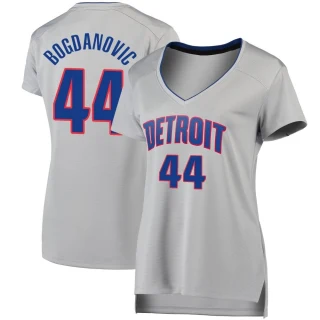 Women's Bojan Bogdanovic Detroit Pistons Fast Break Silver Jersey - Statement Edition