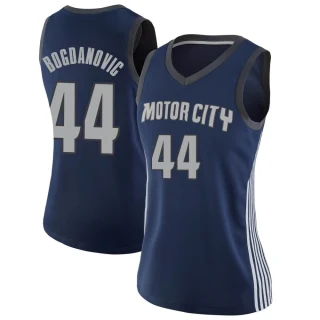 Women's Bojan Bogdanovic Detroit Pistons Navy Swingman Jersey - City Edition