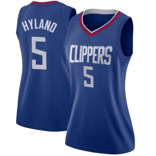 Women's Bones Hyland Los Angeles Clippers Blue Swingman Jersey - Icon Edition