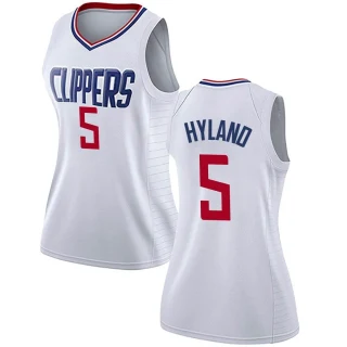 Women's Bones Hyland Los Angeles Clippers White Swingman Jersey - Association Edition