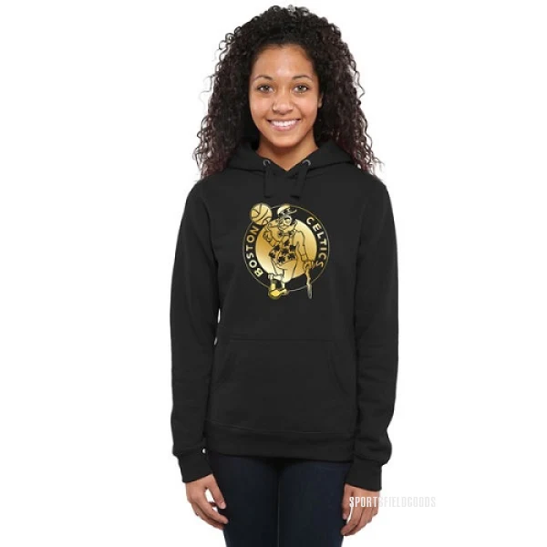 Women's Boston Celtics Gold Collection Ladies Pullover Hoodie - Black