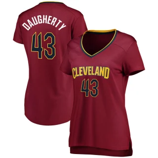 Women's Brad Daugherty Cleveland Cavaliers Fast Break Wine Jersey - Icon Edition