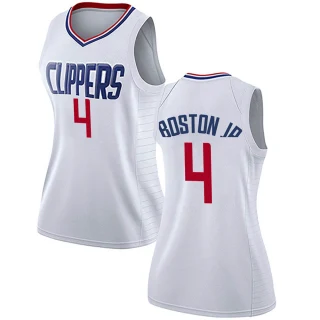 Women's Brandon Boston Jr. Los Angeles Clippers White Swingman Jersey - Association Edition