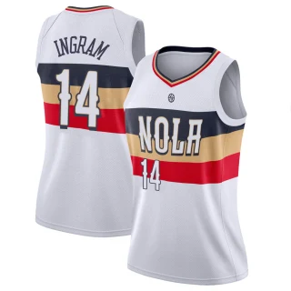 Women's Brandon Ingram New Orleans Pelicans White Swingman 2018/19 Jersey - Earned Edition