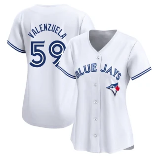 Women's Brandon Valenzuela Toronto Blue Jays White Limited Home Jersey