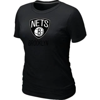 Women's Brooklyn Nets Black Big & Tall Primary Logo T-Shirt -