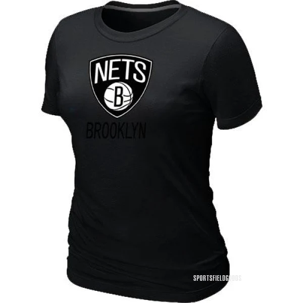 Women's Brooklyn Nets Black Big & Tall Primary Logo T-Shirt -