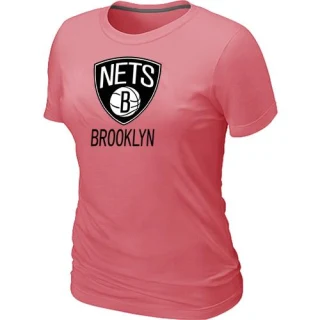 Women's Brooklyn Nets Pink Big & Tall Primary Logo T-Shirt -