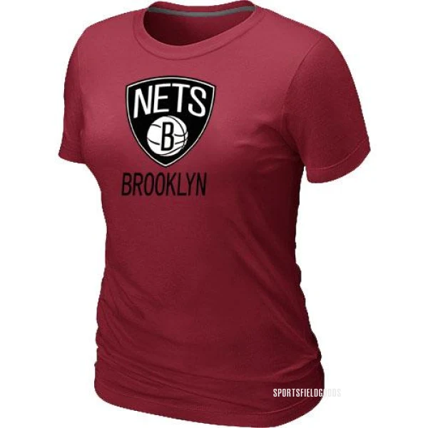 Women's Brooklyn Nets Red Big & Tall Primary Logo T-Shirt -