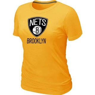 Women's Brooklyn Nets Yellow Big & Tall Primary Logo T-Shirt -