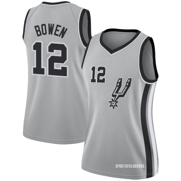 Women's Bruce Bowen San Antonio Spurs Swingman Silver Jersey - Statement Edition