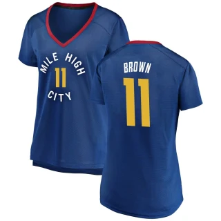Women's Bruce Brown Denver Nuggets Blue Fast Break 2018/19 Jersey - Statement Edition