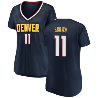 Women's Bruce Brown Denver Nuggets Brown Fast Break Navy 2018/19 Jersey - Icon Edition