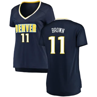 Women's Bruce Brown Denver Nuggets Brown Fast Break Navy Jersey - Icon Edition