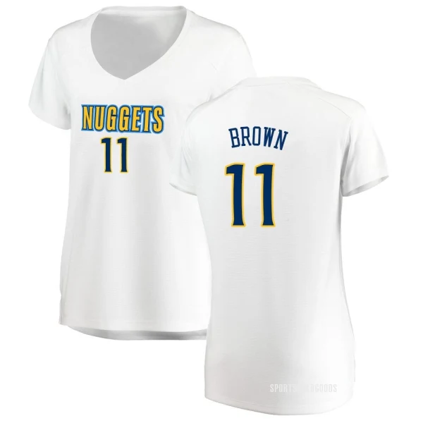 Women's Bruce Brown Denver Nuggets White Fast Break Jersey - Association Edition