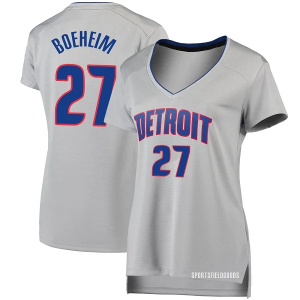 Women's Buddy Boeheim Detroit Pistons Fast Break Silver Jersey - Statement Edition