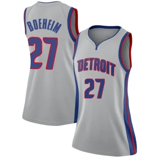 Women's Buddy Boeheim Detroit Pistons Swingman Silver Jersey - Statement Edition