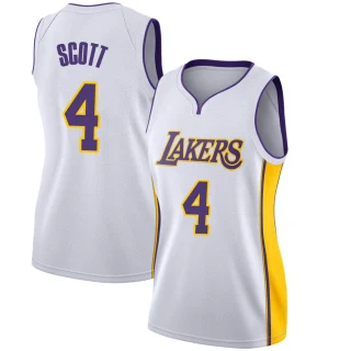 Women's Byron Scott Los Angeles Lakers White Swingman Jersey - Association Edition