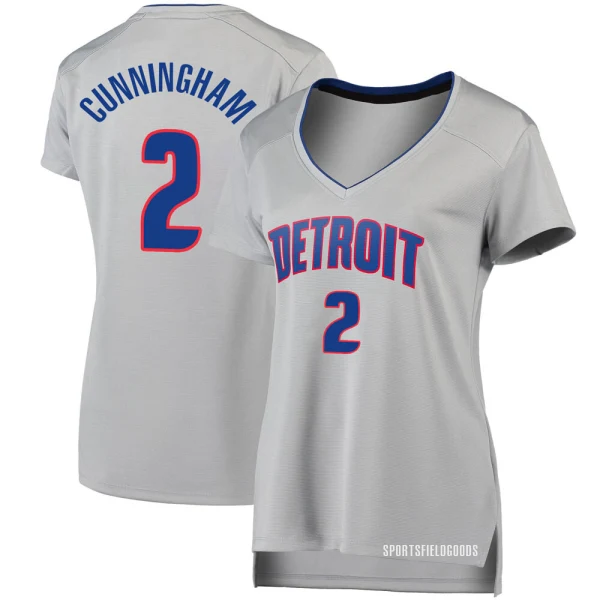 Women's Cade Cunningham Detroit Pistons Fast Break Silver Jersey - Statement Edition