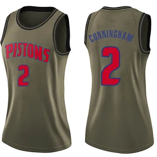 Women's Cade Cunningham Detroit Pistons Green Swingman Salute to Service Jersey