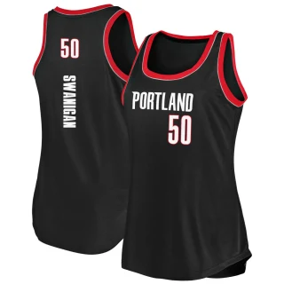 Women's Caleb Swanigan Portland Trail Blazers Black Fast Break 2020/21 Tank Jersey - Icon Edition