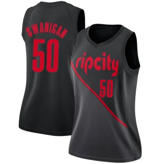 Women's Caleb Swanigan Portland Trail Blazers Black Swingman 2018/19 Jersey - City Edition
