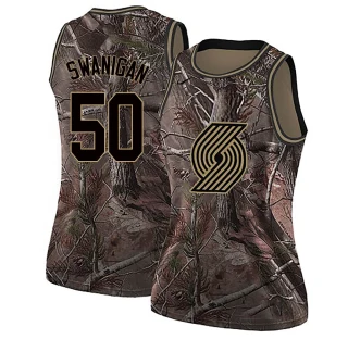 Women's Caleb Swanigan Portland Trail Blazers Camo Swingman Realtree Collection Jersey