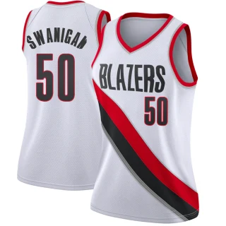 Women's Caleb Swanigan Portland Trail Blazers White Swingman Jersey - Association Edition