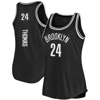Women's Cam Thomas Brooklyn Nets Black Fast Break Tank Jersey - Icon Edition