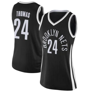 Women's Cam Thomas Brooklyn Nets Black Swingman Jersey - City Edition
