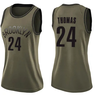 Women's Cam Thomas Brooklyn Nets Green Swingman Salute to Service Jersey