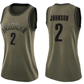 Women's Cameron Johnson Brooklyn Nets Green Swingman Salute to Service Jersey