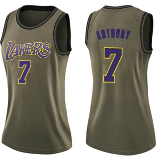 Women's Carmelo Anthony Los Angeles Lakers Green Swingman Salute to Service Jersey