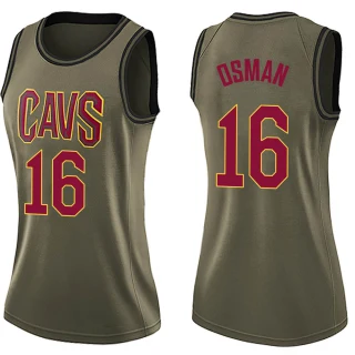 Women's Cedi Osman Cleveland Cavaliers Green Swingman Salute to Service Jersey