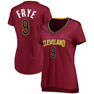 Women's Channing Frye Cleveland Cavaliers Fast Break Wine Jersey - Icon Edition