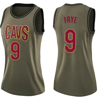 Women's Channing Frye Cleveland Cavaliers Green Swingman Salute to Service Jersey