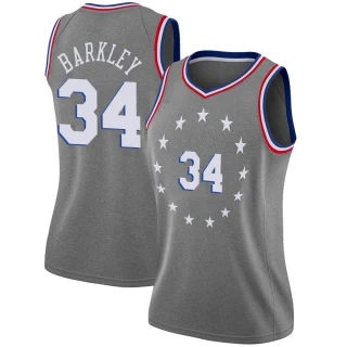 Women's Charles Barkley Philadelphia 76ers Gray Swingman 2018/19 Jersey - City Edition