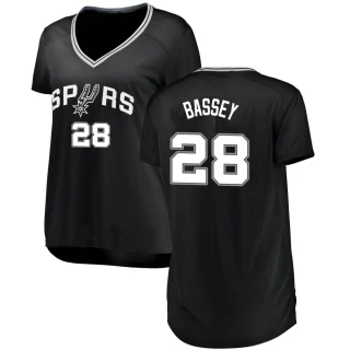 Women's Charles Bassey San Antonio Spurs Black Fast Break Jersey - Icon Edition