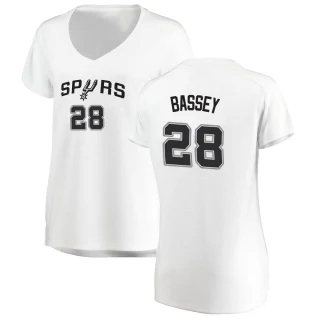 Women's Charles Bassey San Antonio Spurs White Fast Break Jersey - Association Edition
