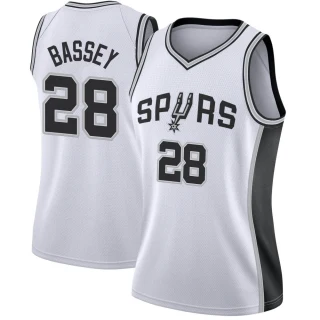 Women's Charles Bassey San Antonio Spurs White Swingman Jersey - Association Edition