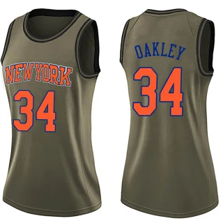 Women's Charles Oakley New York Knicks Green Swingman Salute to Service Jersey