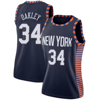 Women's Charles Oakley New York Knicks Navy Swingman 2018/19 Jersey - City Edition