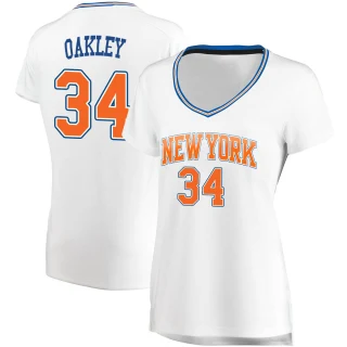 Women's Charles Oakley New York Knicks White Fast Break Jersey - Statement Edition