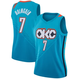 Women's Chet Holmgren Oklahoma City Thunder Swingman Turquoise 2018/19 Jersey - City Edition