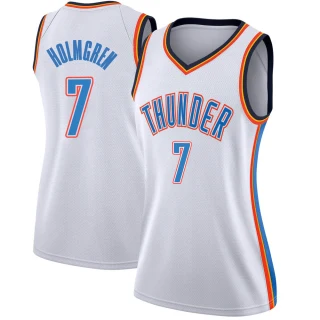 Women's Chet Holmgren Oklahoma City Thunder White Swingman Jersey - Association Edition