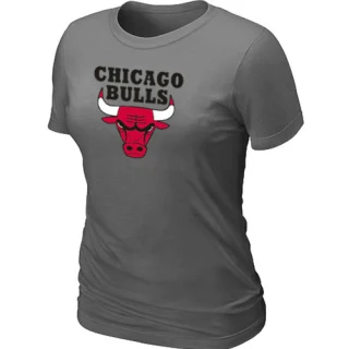 Women's Chicago Bulls Grey Big & Tall Primary Logo T-Shirt - Dark