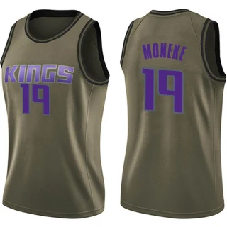 Women's Chima Moneke Sacramento Kings Green Swingman Salute to Service Jersey
